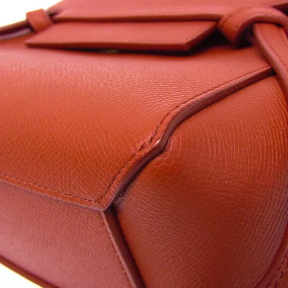 Celine Belt Bag Nano Women's Leather Handbag,Shoulder Bag Red Brown 950-021725 - Picture 4 of 16